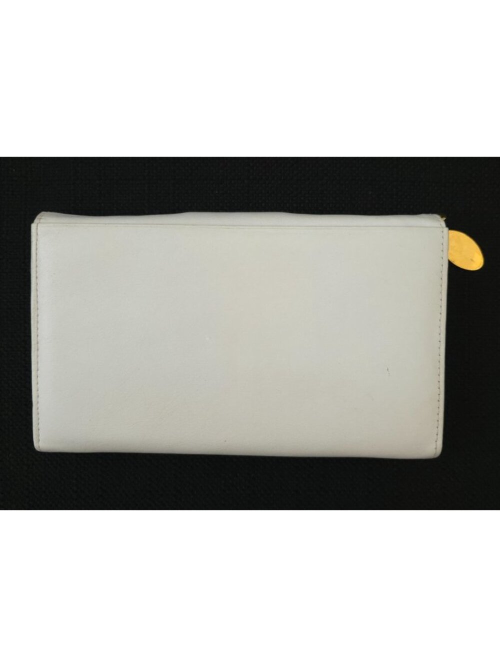 Vintage Chanel White Caviar Leather Bifold Clutch Wallet CC Logo - Picture 2 of 11
